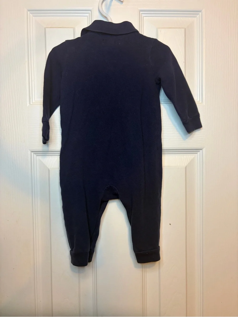Ralph Lauren Polo🏇Infant👶🏻Long Sleeve Romper Jumpsuit Red Logo Sz 6M